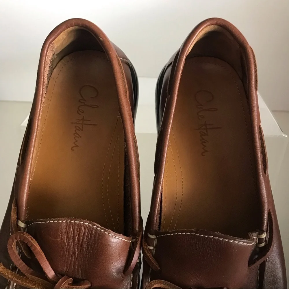 Cole Haan Men's 9.5 M Casual Leather Loafers Brown Slip-on Shoes - Old Stock - Picture 9 of 13